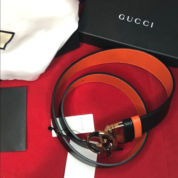 Gucci Accessories - Gucci belt reversible orange /black size 90/36 NWT